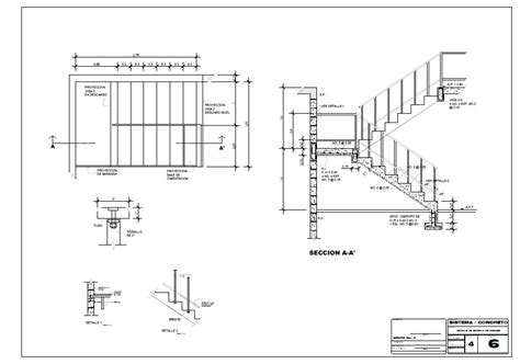 Staircase Section And Constructive Structure Details Dwg File Cadbull