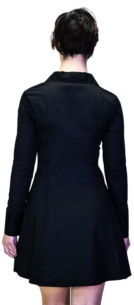 Black Long Sleeve Wednesday Addams Mini Dress Megan Dr Faust