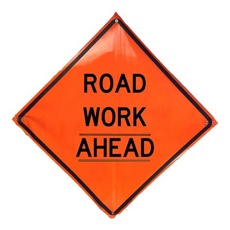 Eastern Metal Signs And Safety 36 X 36 Inch Road Work Ahead Roll Up