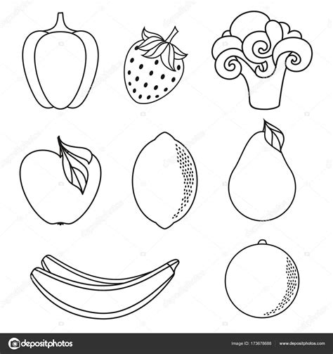 Dibujos Para Colorear Frutas Y Vegetales Dibujos Para Colorear Reverasite