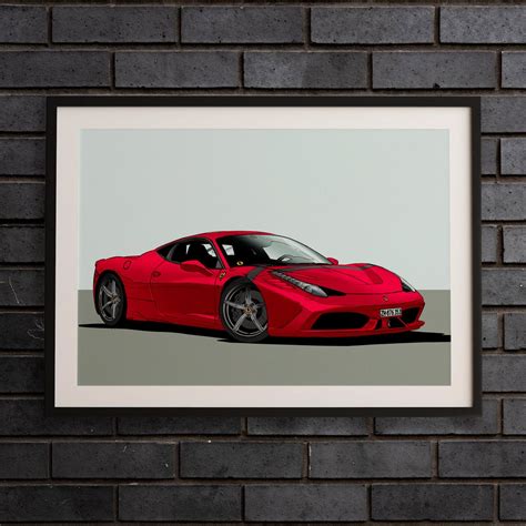 Custom Ferrari Car Painting Ferrari Illustration Car Etsy UK