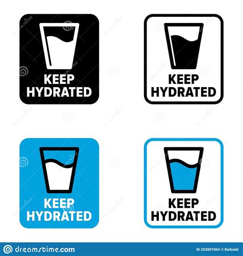 Keep Hydrated Health Condition Protection Information Sign Stock