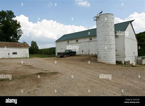 Barn And Silo At Malabar Farm State Park Ohio Stock Photo Alamy