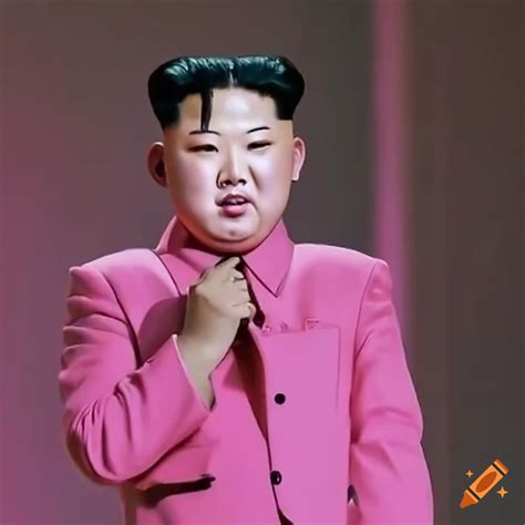 Cute Pink Kim Jong Un K Pop Star Illustration