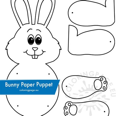 Use inkless handprint and footprint wipes to make an easter baby keepsake. Easter Bunny Paper Puppet template - Coloring Page