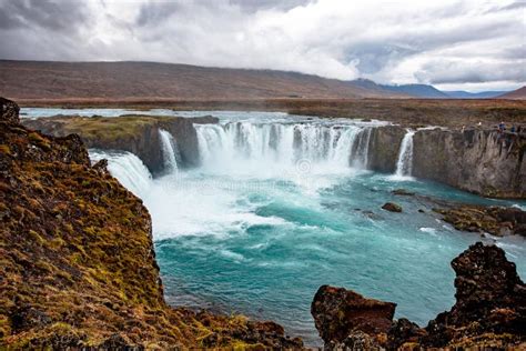 Icelandic Waterfall In Icelandic Natural Landscape Famous Sights And