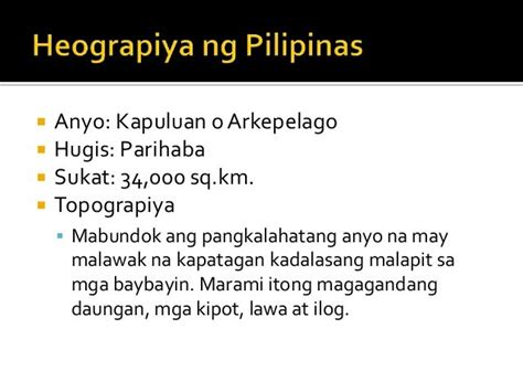 Halimbawa Ng Katangiang Heograpikal Ng Pilipinas