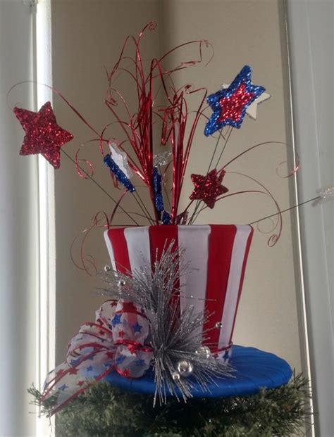 Patriotic Christmas Tree Topper Patriotic Top Hat Tree Etsy