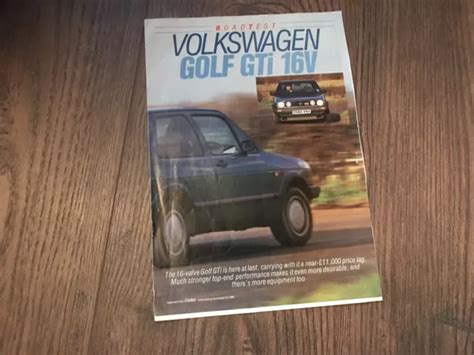 Volkswagen Golf Mk2 Gti 16v Road Test Brochure 1986 In Very Good