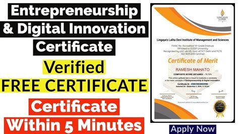 Free Online Course With Certificate Entrepreneurship And Digital