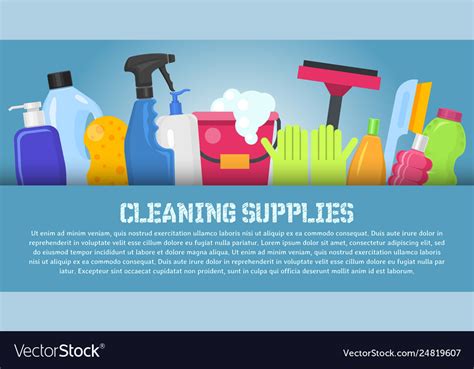 Cleaning Supplies Banner Home Royalty Free Vector Image