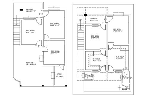 5 Bhk Tenement Bungalow Design Layout Architecture Plan Autocad Drawing