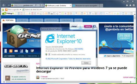 Recomendamos descargar internet explorer 11 porque añade nuevas funciones y soluciona vulnerabilidades haciendo que tu navegación sea lo más agradable y segura posible. Internet Explorer 10 Preview para Windows 7 ya se puede descargar