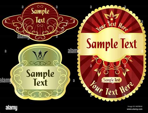 Set Of Golden Labels Vector Stock Vector Image And Art Alamy