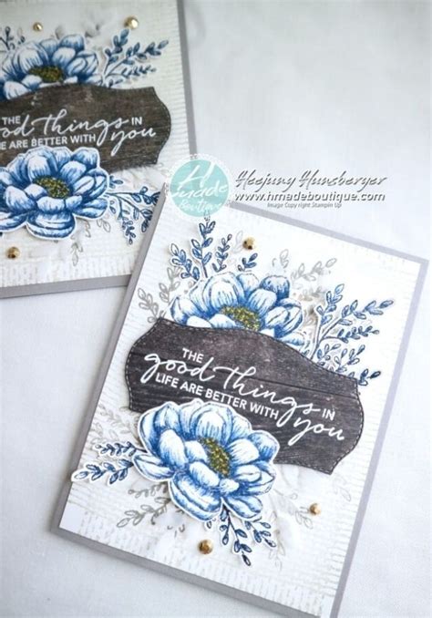 Two Cards With Blue Flowers On Them