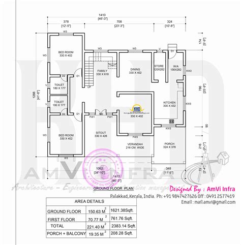 Flat roof contemporary floor plans | Home Kerala Plans