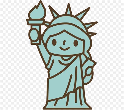 Delineate the tips of the crown points. Statue Of Liberty Cartoon clipart - Drawing, Cartoon ...