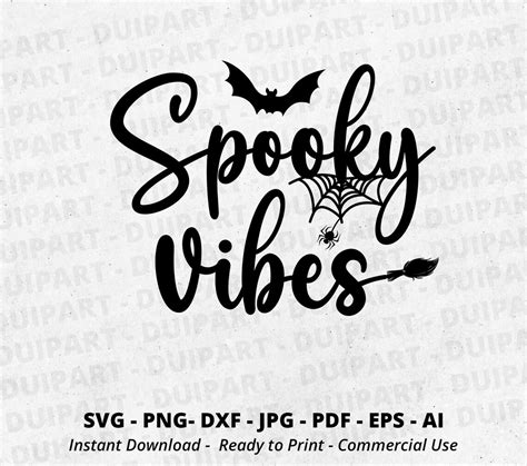 Spooky Vibes Svghalloween Vibes Svg Witch Vibes Svgspooky Etsy