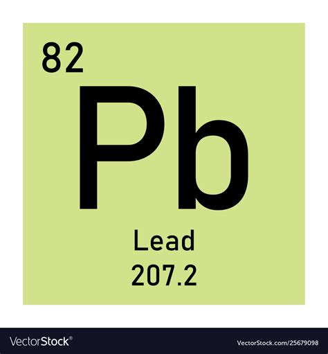 Lead Chemical Symbol Royalty Free Vector Image