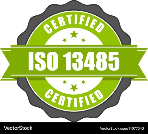Iso 13485 Standard Certificate Badge Medical Vector Image