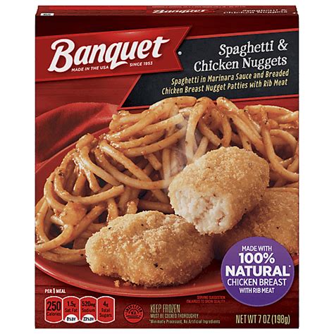Banquet Spaghetti And Chicken Nuggets 7 Oz Frozen Foods Baeslers Market