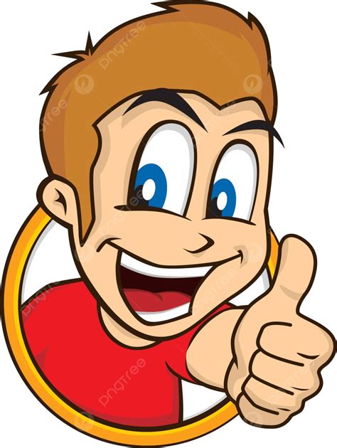 Cartoon Guy Thumbs Up Character Smiling Clip Art Vector Character