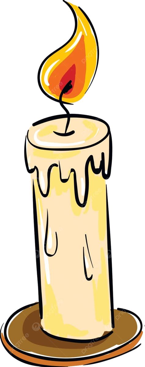 A Half Melted Candle Vector Or Color Illustration Heat Collection
