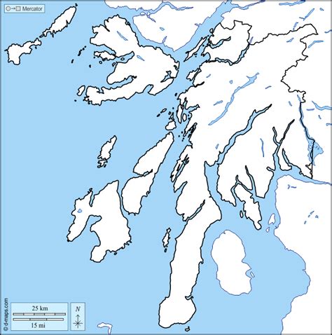 Argyll And Bute Free Map Free Blank Map Free Outline Map Free Base