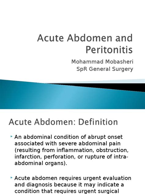 Acute Abdomen And Peritonitis Pdf Peritoneum Digestive System
