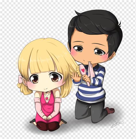 Chibi Drawing Manga Couple Chibi Couple Love Child Friendship Png