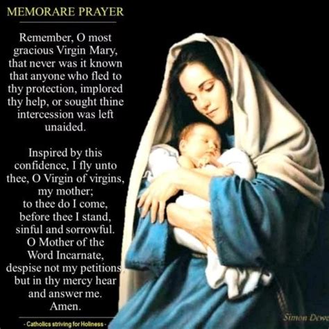 The “memorare” Remember Prayer To Mary Catholics Striving For Holiness