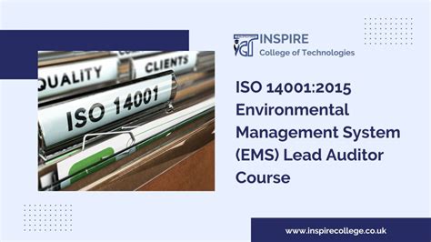 Iso 140012015 Environmental Management System Ems Lead Auditor Course