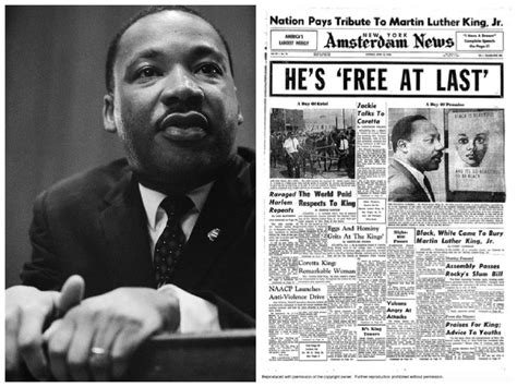 Martin Luther King Jr Death Newspaper Dr Martin Luther King Jr