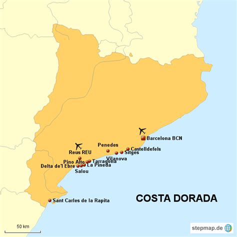 Stepmap Costa Dorada Landkarte Für Deutschland