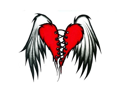 Broken Hearts With Wings Drawings Images And Pictures Becuo