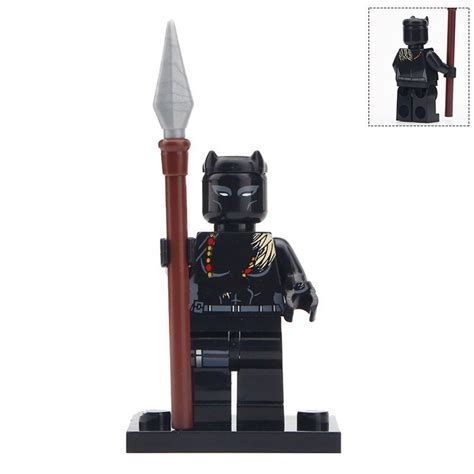 Black Panther And Spear Super Hero Lego Minifigure Toy