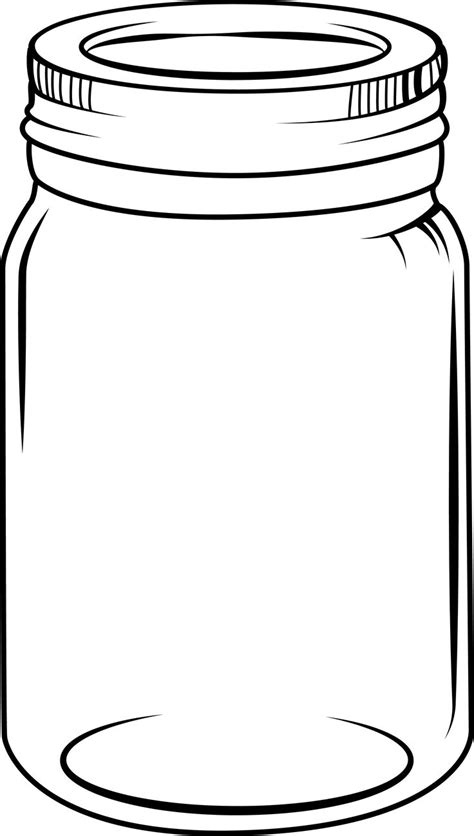 A Mason Jar Filled With Liquid Coloring Page