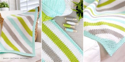 C2c Moss Stitch Crochet Blanket With Video Daisy Cottage Designs