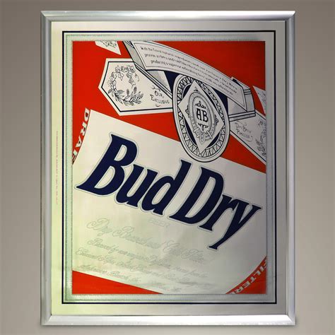 Budweiser Bud Dry Beer Original Vintage 1992 Bar Mirror Display
