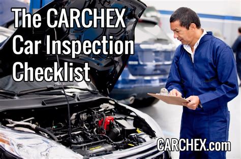 Speaking of your wallet, why not pay for your inspection with the cheap car insurance savings you'll find in a few minutes after comparing car insurance quotes with insurify? The CARCHEX Car Inspection Checklist | CARCHEX