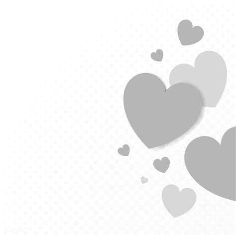Gray Hearts Background Design Vector Free Image By