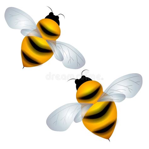 A small image of a bee hive with animated bees flying around. Isolated Bumble Bees Flying Stock Illustration ...