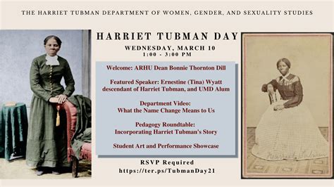 Harriet Tubman Day The Harriet Tubman Department Of Women Gender
