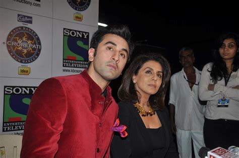 Ranbir Kapoor With Mother Neetu Kapoor On The Sets Of Kbc 7 Promoting Film Besharam 4 Rediff