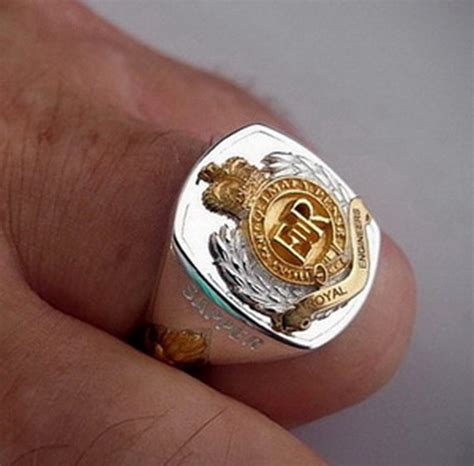 Royal Engineers Bespoke Gold Plated Emblem Ring By Sir Yes Sir Etsy