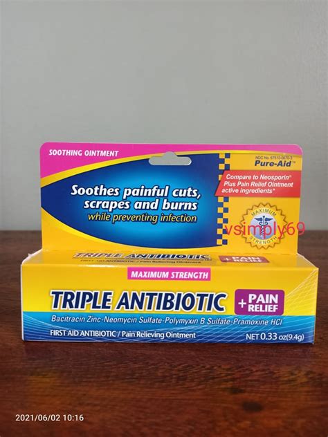 Pure Aid Triple Antibiotic Plus Pain Relief 94 G Lazada Ph