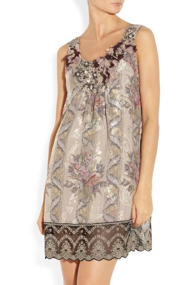 Anna Sui Embellished Jacquard Dress NET A PORTER COM