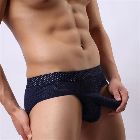 Sexy Elephant Underwear Mesh Hollow Pure Color Breathable Brief For Me