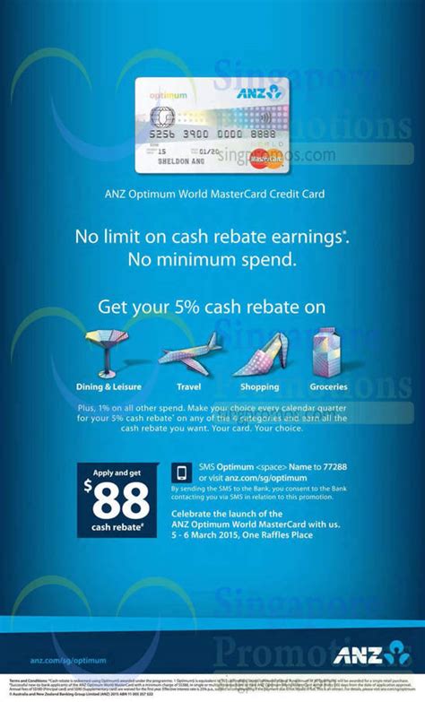 Get latest promotions and freebies from cimb bank do a balance transfer with 5.99 p.a to plus, you'll also enjoy additional cash rebates on retail spending, standing instructions on mobile and utility payments and monthly interest paid. ANZ Optimum World MasterCard Credit Card 5 Mar 2015 » ANZ ...