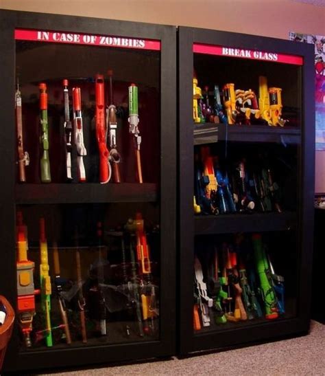 To learn more about nerf blasters, check out the featured videos. Great way to store nerf guns! | For Noah | Pinterest | Guns, Storage and Lund